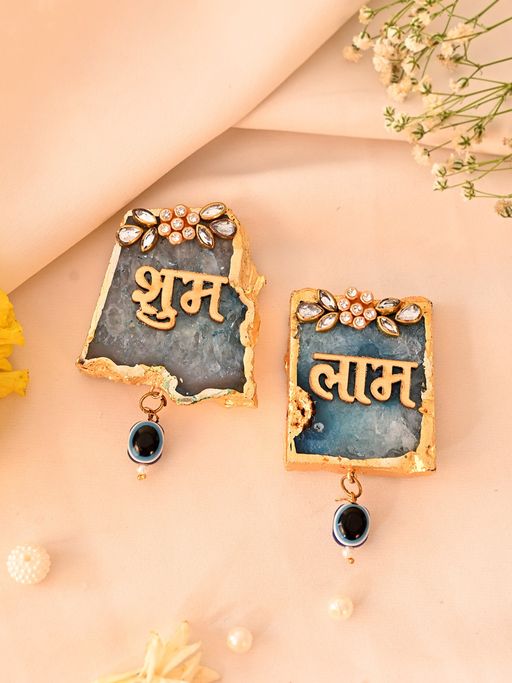 AAPNO RAJASTHAN Shubh Labh Agate Wall Hanging (Pack of 2)