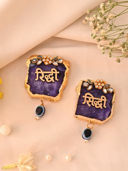 AAPNO RAJASTHAN - Purple Siddhi Riddhi Agate Decor (Pack of 2)