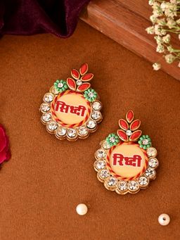 AAPNO RAJASTHAN - Crystal-Studded Shubh Labh Pair Elegant Festive Wall Accents (Pack of 2)