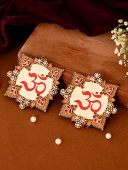 AAPNO RAJASTHAN - Om Design Decorative Hanging Intricate Beaded Wall Ornament (Pack of 2)