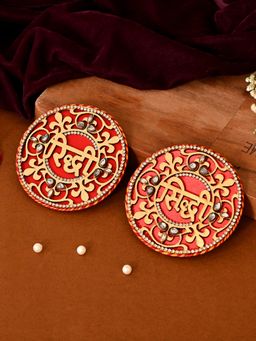 AAPNO RAJASTHAN - Laser-Cut Ridhi Shidhi Pair with Kundan Detailing Ethnic Wall Art (Pack of 2)