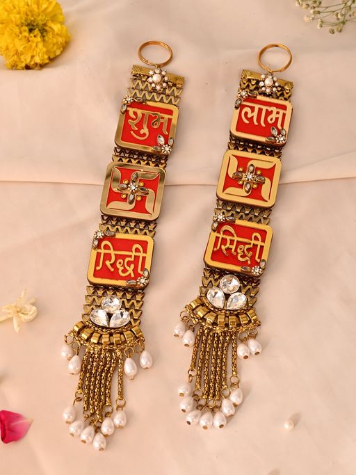 AAPNO RAJASTHAN Shubh Labh Wall Hanging (Pack of 2)