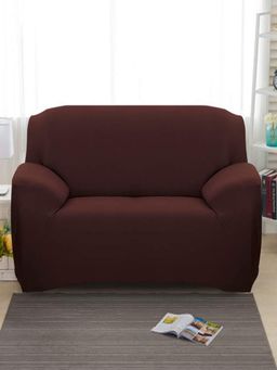 House of Quirk - Double Seater Sofa Cover For Couch Flexible 140 Gsm Sofa Slipcover - Brown