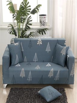 House of Quirk - Double Seater Sofa Cover For Couch Flexible 140 Gsm Sofa Slipcover - Grey Pine