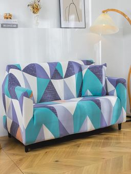 House of Quirk - Double Seater Sofa Cover For Couch Flexible 140 Gsm Sofa Slipcover - Prism Green
