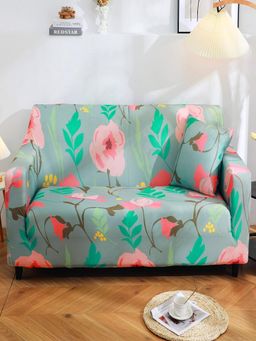 House of Quirk - Double Seater Sofa Cover For Couch Flexible 140 Gsm Sofa Slipcover - Rose Grey