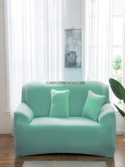 House of Quirk - Double Seater Sofa Cover For Couch Flexible 140 Gsm Sofa Slipcover - Teal Blue