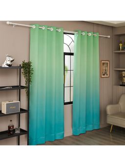 Story@Home - 275 Cm (9 Ft) Polyester Blackout Long Doorcurtain Single Curtain, Blue & Green, Gradient