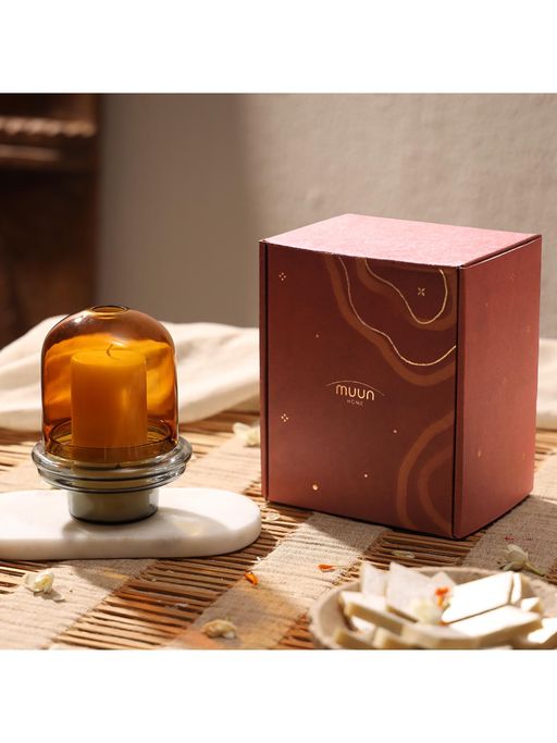 Muun Home Dome Candle Holder - Amber Grey