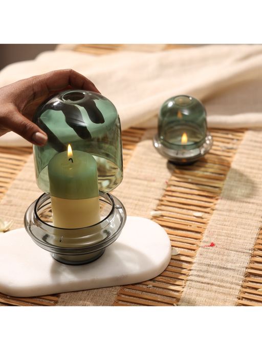 Muun Home Dome Candle Holder - Green