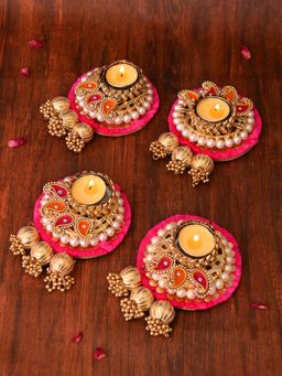 AAPNO RAJASTHAN - Rajasthani Handcrafted Festival Tea Lights (Pack of 4)