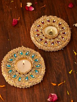 AAPNO RAJASTHAN - Heritage Metal Tea Light Delights (Pack of 2)