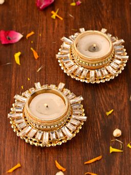 AAPNO RAJASTHAN - Metal Tea Light Masterpieces (Pack of 2)