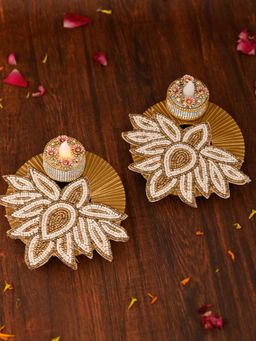 AAPNO RAJASTHAN - Crafted Metal Tea Light Elegance (Pack of 2)