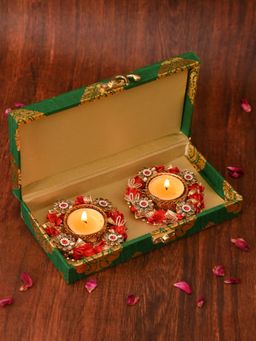 AAPNO RAJASTHAN - Heritage Metal Lumin arc Tea Light Set (Pack of 2)