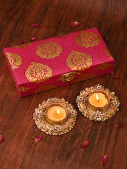 AAPNO RAJASTHAN - Cultural Flame Tea Light Decor (Pack Of 2)