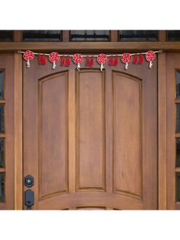 eCraftIndia - Pearl Rose Flower Toran For Main Door Entrance Home Mandir Red