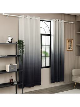 Story@Home - 152 Cm (5 Ft) Polyester Blackout Window Curtain Single Curtain, Grey & Black, Gradient