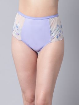 AOBA - Women Blue Self Design High Waist Hipster Briefs Panty