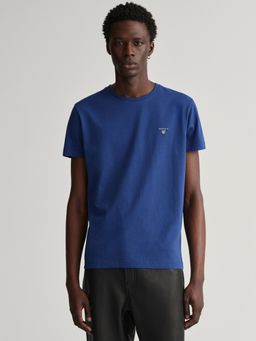 GANT - Men Blue Solid Regular Fit T-Shirt