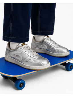 Bewakoof - Men'S Ollie Zone Silver Surfer Genuine Leather Sneakers