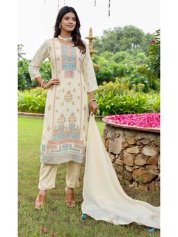 Sindh Fashion - White Heritage Kurta And Pant With Dupatta