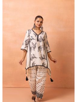 SEW - Cream Floral Printed Kurta And Pant