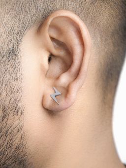 SWASHAA - Men's Para Flash Silver Earrings