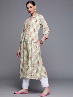 Libas - Women Green Floral Kurta