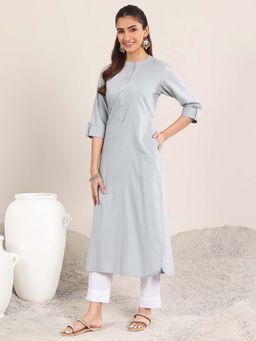 Libas - Women Blue Solid/Plain Kurta
