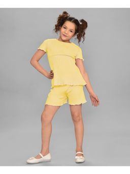 Mi Arcus - Cotton Yellow Top with Short for Girls (Set of 2)