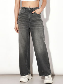 ONLY - Grey Wide Leg Jeans
