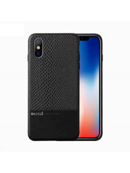 Memumi - Memumi® Heroic Series Back Leather Cover for Apple iPhone X/10 PremiumTPU + PC + PU - Black (5.8")