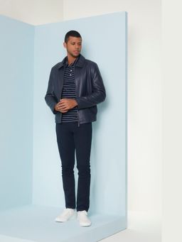 Perona - Kwami Men Brown Leather Full Sleeves Jacket