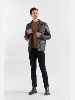 Perona - Iker Men Brown Leather Full Sleeves Jacket