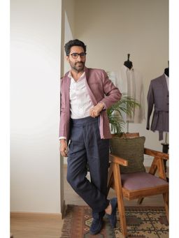 Philocaly - Mallow Regular Fit Solid Mauve Jacket