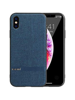 Memumi - Memumi® Official Series Hard Canvas Back Cover for Apple iPhone Xs Max Shockproof - Blue (6.5")