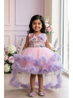 Lagorii - Pink Floral Embroidered Frock