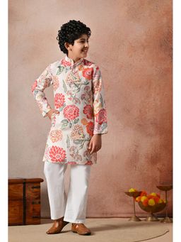 Indi-Loom Couture - Boys Floral Printed Ethnic Kurta with Pyjama
