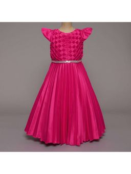 The Magic Wand - Pink Cap Sleeves Embellished Long Gown