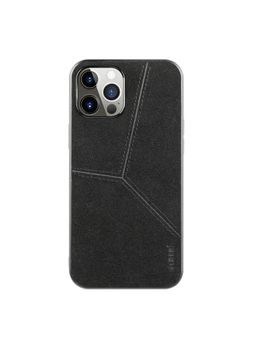 Memumi - Memumi® Lord Howe Series Canvas Back Cover Case for Apple iPhone 12 Pro Max - Black (6.7")