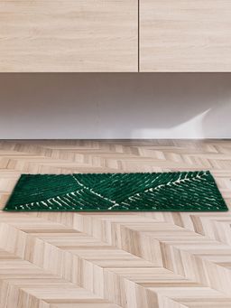 At Home by Nilkamal - Abstract Polyester 45 x 130 cm Runner (Green)