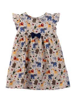 Beebay - Kids Girls Animal Print Fit And Flare Dress Multi-Color