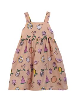 Beebay - Kids Girls Fruit Print Tie-Knot A -Line Dress Multi-Color
