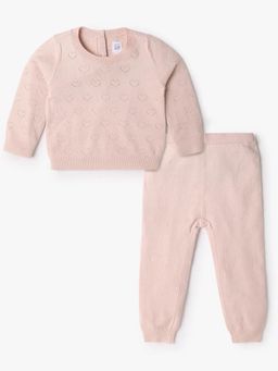 GAP - Unisex Crew Neck Pointelle Knit Co-Ord Set