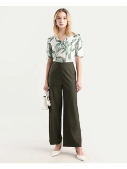RAREISM - Solid Wide Leg Trouser Olive
