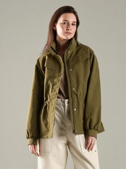 Tommy Hilfiger - Regular Fit Polyamide High-Neck Jacket Green