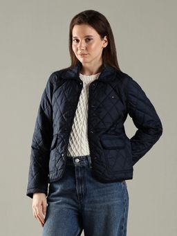 Tommy Hilfiger - Regular Fit Polyester Spread Collar Quilted Jacket Navy Blue