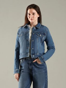 Tommy Hilfiger - Slim Fit Cotton Spread Collar Denim Jacket Blue