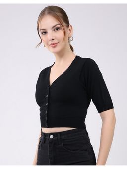 Monte Carlo - Women Black Half Sleeve Cardigan